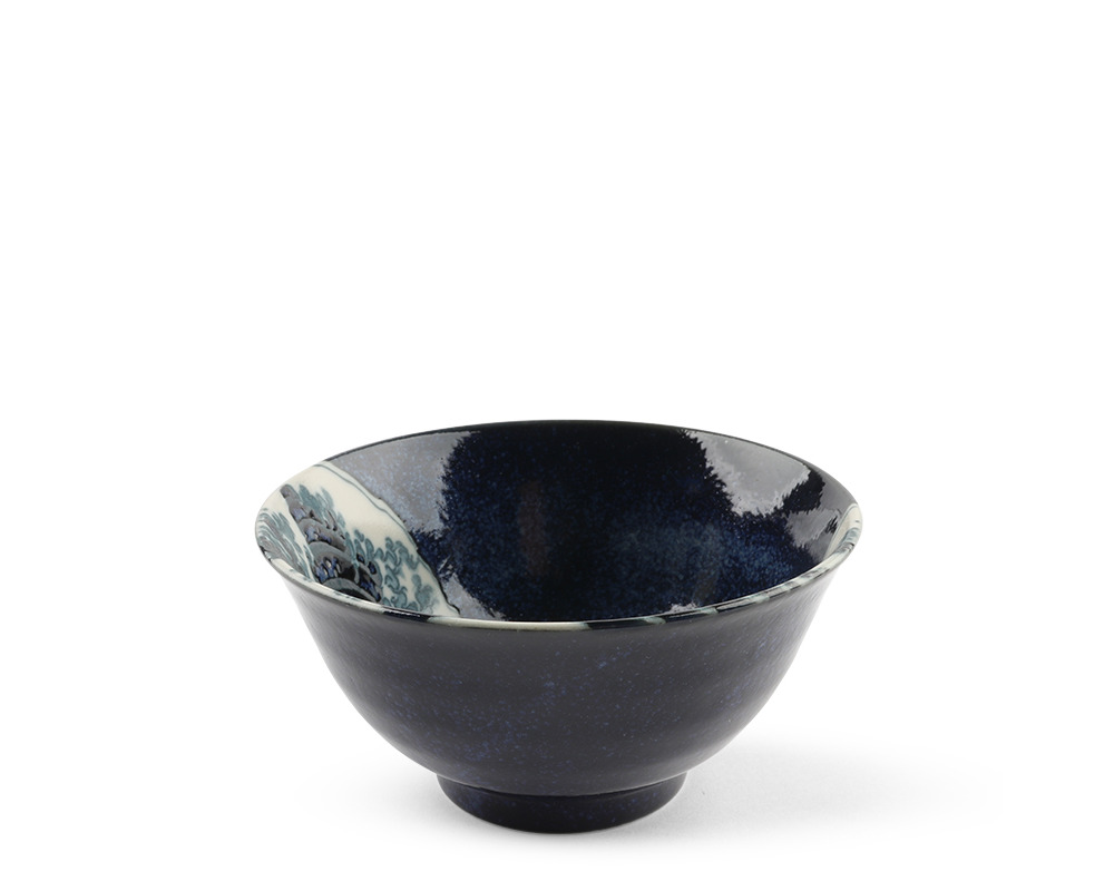 Bowl Namako Blue Great Wave 5"