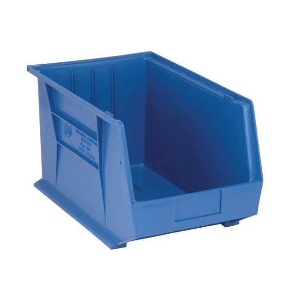 Storage Bin - Plastic - 11" x 18" x 10" - 75 lb Capacity - Blue