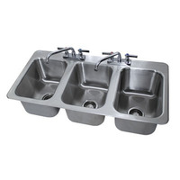 Advance Tabco DI-3-10-1X Stainless Steel 3 Compartment Drop-In Sink