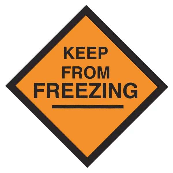 Keep From Freezing Label - 3" x 3" - Fluorescent Red