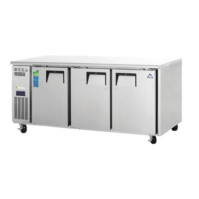 Everest ETR3 71-1/8" Three Section Side Mount Undercounter Refrigerator, 22-Cubic Feet, NSF