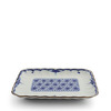 Plate Rectangle Blue & White Arabesque