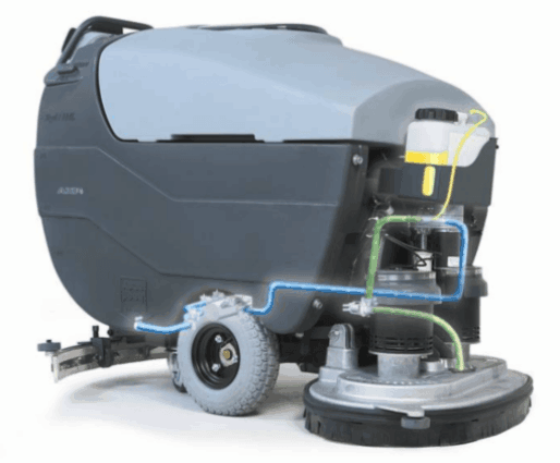 Floor scrubber solution system diagram