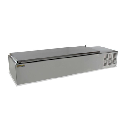 Silver King SKPS12A-ELUS1 Stainless Steel Interior (12) 1/6 Pan Capacity (Pans Not Included) 57"W Refrigerated Countertop Prep Unit