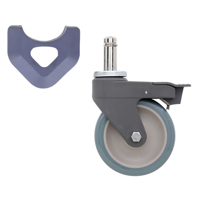 Metro 5PCBXM 5" Antimicrobial Polyurethane Swivel/Brake Stem Caster for MetroMax Industrial Plastic Shelving Racks