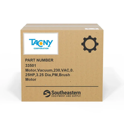 Tacony - 33501 - Motor,Vacuum,230,VAC,0.25HP,3.25 Dia,PM,Brush Motor