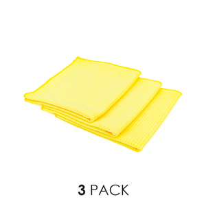 Standard Waffle Weave - 16" x 16" - Yellow 3 Pack