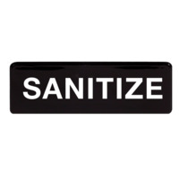 Winco SGN-329 Sanitize Sign with Symbol 3" X 9"