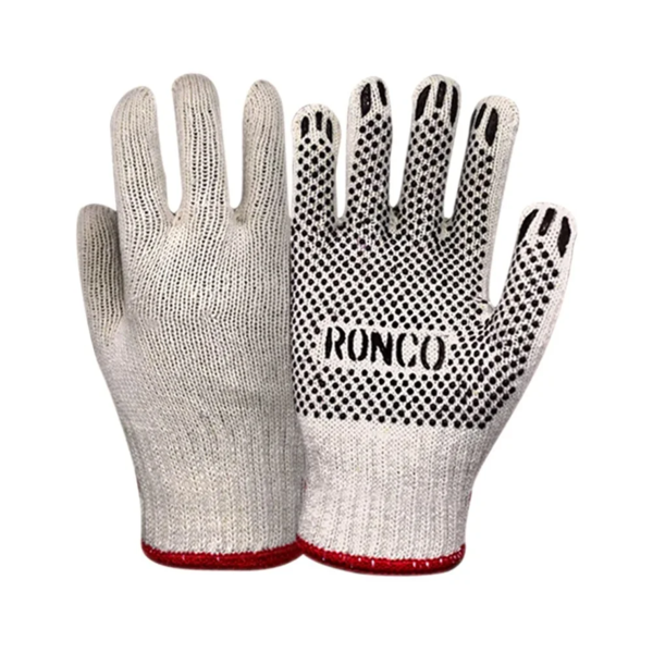 String Knit Gloves - Poly/Cotton - PVC Dotted Palm - X-Large