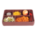 Extra deep insulated tray with food