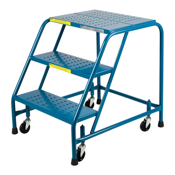 Rolling Step Ladder - Spring Loaded - 3 Step - 22" Wide - 300 lb Capacity