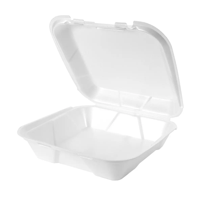 Genpak SN200 9" x 9" Foam Hinged Container, Snap It Lock