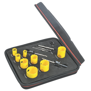 STARRETT KDC08061-N DCH Locksmiths/Doorlock Kit w/ 8 Hole Saws and 6 Accessories
