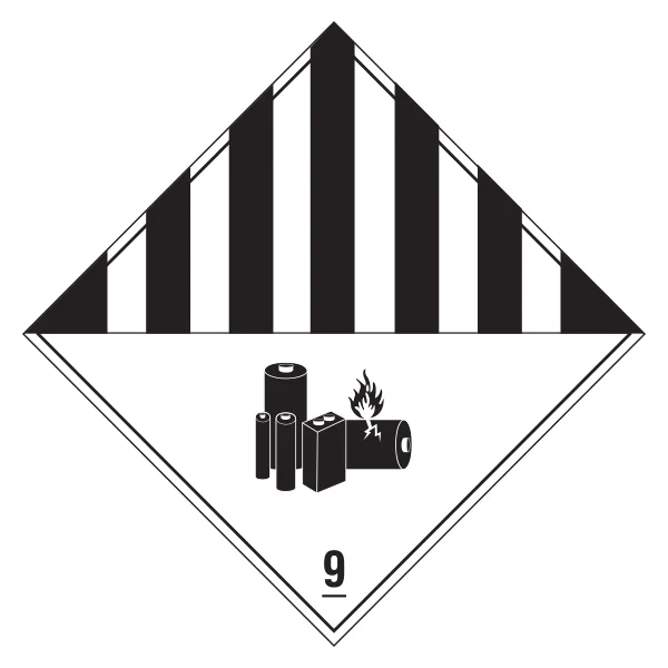 Lithium Battery Label - Class 9 - 4" x 4"