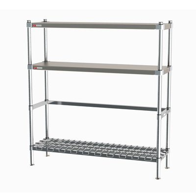 Metro 3KR366FC HD Super Beer-Keg Handling Rack 60"W X 18"D X 64-1/8"H Dunnage Shelf & Solid Shelves