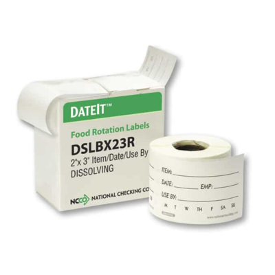 National Checking DSLBX23R Dissolvable Label