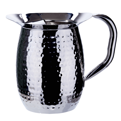 Winco WPB-3CH 3-Quart Hammered Bell Pitcher with Ice Guard