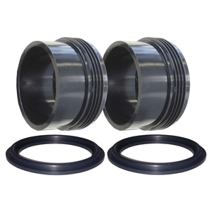 2" Black Heater Tailpiece Kit - Pair with Gaskets 42-0006B-KIT