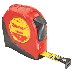 STARRETT KTX12-12-N Exact 1/2'' x 12' English Pocket Tape, Graduated in 1/16''