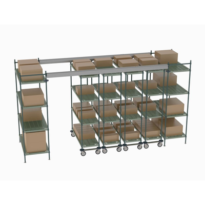 Metro TT14-E2448M1848P Top-Track Overhead Track Shelving Complete Kit for 14 ft. Spaces, 48" Wide Super Erecta Pro Shelves