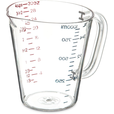 Carlisle 4314307 Clear Plastic Measuring Quart