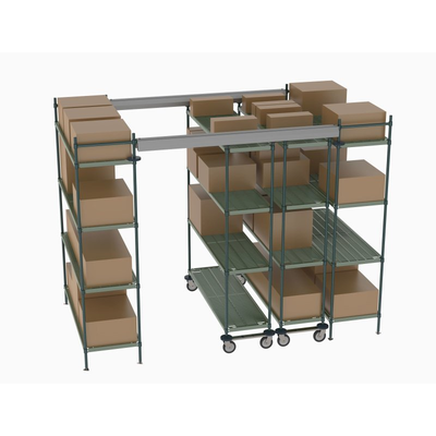 Metro TT10-E2160M1860P Top-Track Overhead Track Shelving Complete Kit for 10 ft. Spaces, 60" Wide Super Erecta Pro Shelves