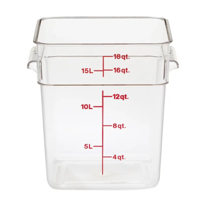 Cambro Camwear 18 qt. Clear CamSquare Containers