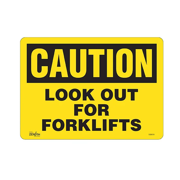 Look Out For Forklifts Sign - 14" x 10" - Vinyl - English