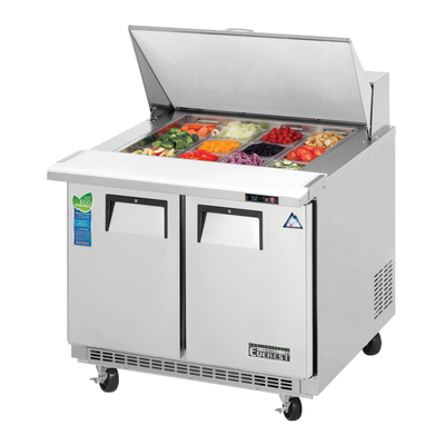 Everest EPBSR2 Swing Top Prep Table 12 Pans, 115v, NSF - 10 cu. ft.