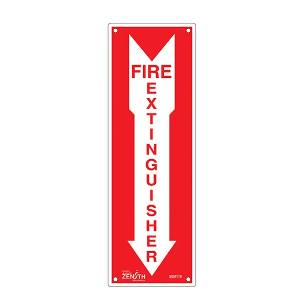 Fire Extinguisher Sign - 4" x 12" - Plastic - English