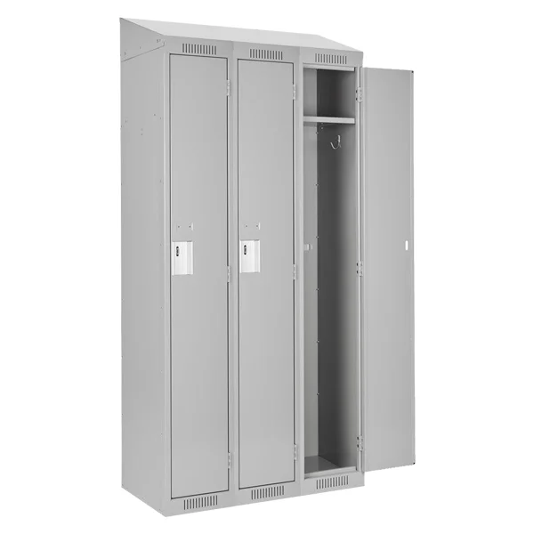Locker - Steel - Riveted - Economy - Sloped Top - 36" x 18" x 78" - Single Tier - 3 Door