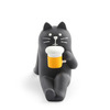 Figurine Black Cat with Beer 1.5"h
