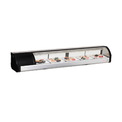 Everest ESC71L Countertop Refrigerated Display Left Mounted Case 4 Doors, 115v, NSF - 2.5 cu. ft.