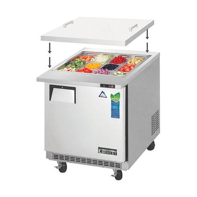 Everest EOTP1 Open Top Prep Table 12 Pans, 115v, NSF - 8 cu. ft.