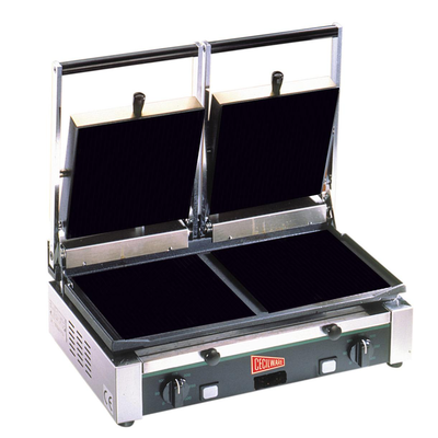 Grindmaster-Cecilware TSG2F Fixed Lower Grill 19-3/4"W X 10"D Smooth Cast Iron Cooking Surface Double Pro Sandwich/Panini Grill