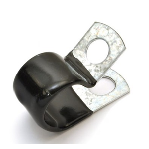 KMC COV-0509Z1 (REF) 1/4" X 17/32" CTR TO CTR X 1/2" W X 0.032" THK 9/32" HOLE DIA WIRING & TUBE CLIP CR STEEL HDG W/ VINYL COAT
