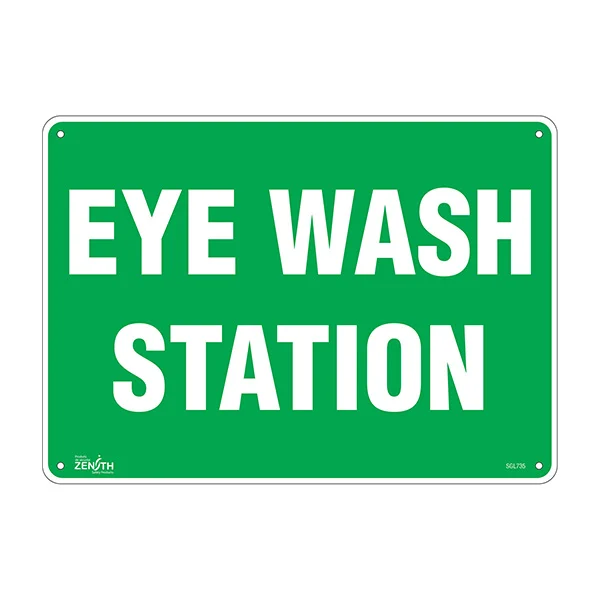 Eye Wash Station Sign - 14" x 10" - Plastic - English