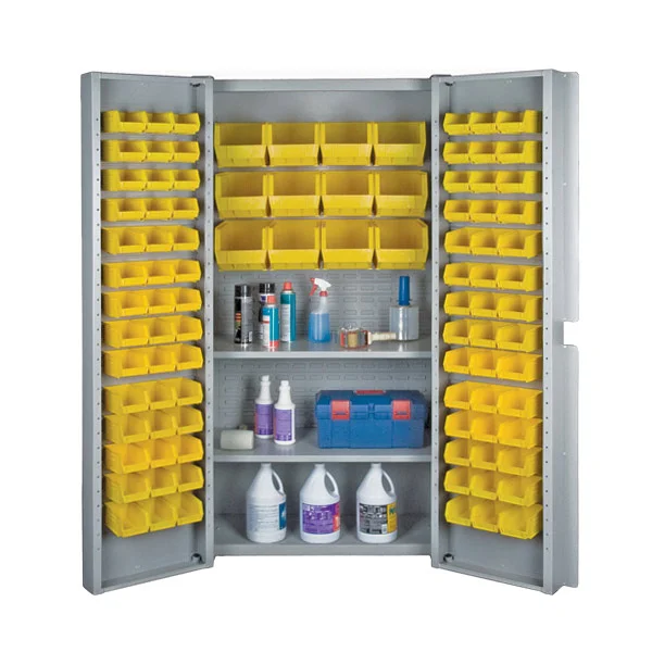 Bin Cabinet - Steel - Welded - 38" x 24" x 72" - 96 Bin - 2 Shelf