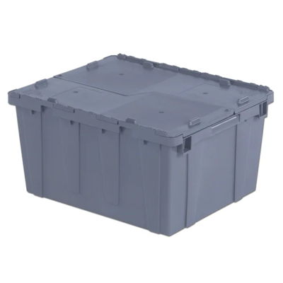 Distribution Container - Polyethylene - 23-9/10" x 19-3/5" x 12-3/5" - 2.7 cu ft - Grey