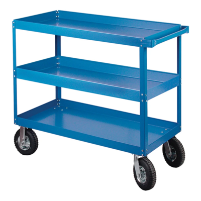 Shelf Cart - 48" x 24" x 40" - 900 lb Capacity - Steel - 3 Shelf - Pneumatic Wheels