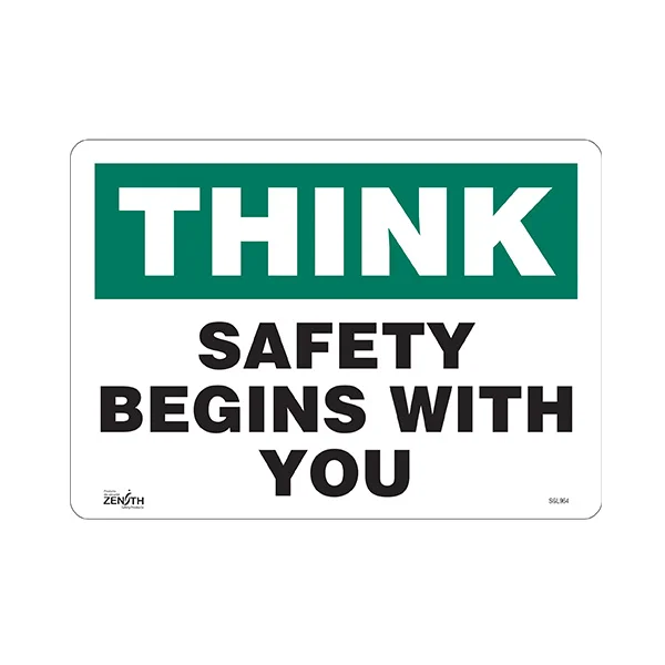 Safety Begins With You Sign - 14" x 10" - Vinyl - English