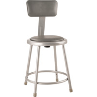 NPS 6418B NPS® 18" Heavy Duty Vinyl Padded Steel Stool with Backrest