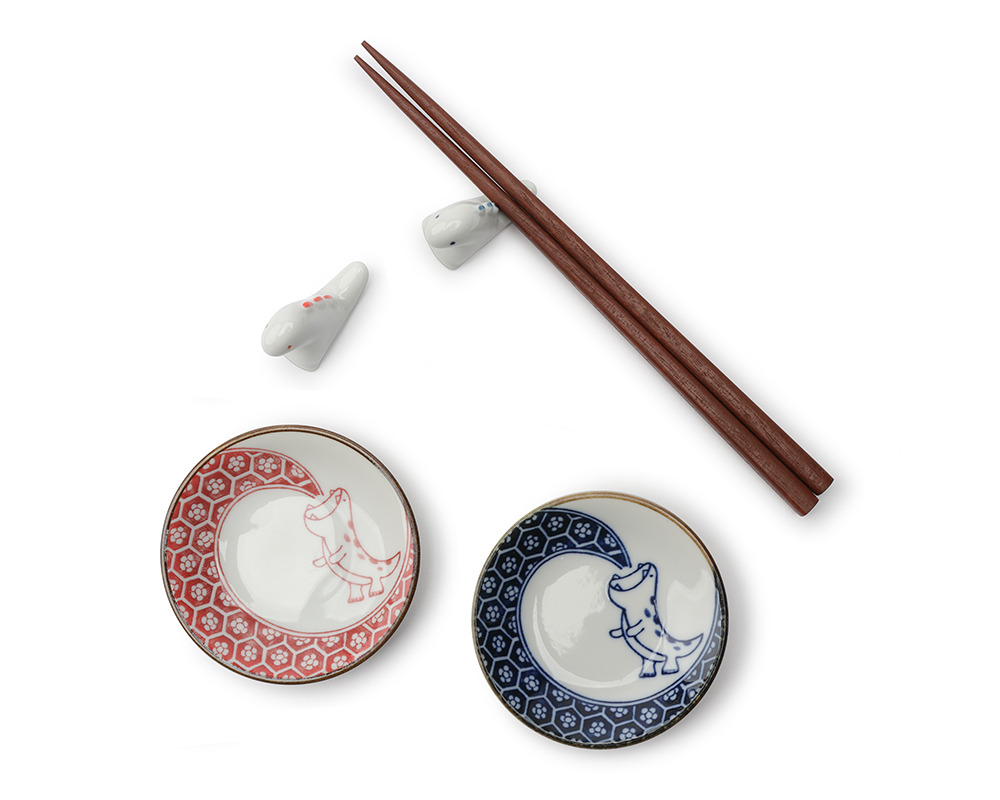 Imari-Style Dino Small Plate & Rest Set