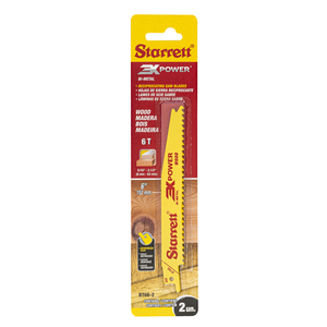 STARRETT BT66-2 Wood Cut 6'' x 3/4 x .050 x 6T, 3X POWER, 2 Pack