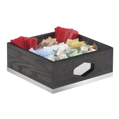 Cal-Mil 3809-87 12"W x 12"D x 6"H Cinderwood Condiment Organizer