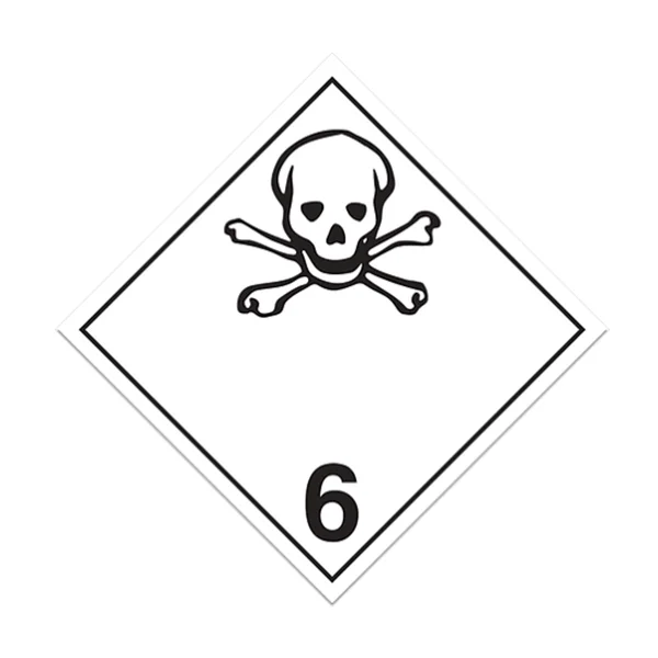 Toxic Materials Placard - 10-3/4" x 10-3/4" - Adhesive Vinyl - Class 6.1