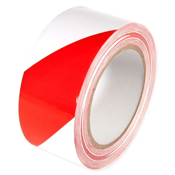 Hazard Warning Tape - 2" x 108' - Red/White - Non-Laminated
