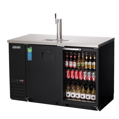 Everest EBD2-BBG Draft Beer Dispenser 1 Tower Single Tap Solid and Glass Doors, 115v, NSF - 20 cu. ft.