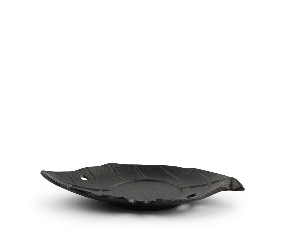 Cast Iron Black Leaf Coaster