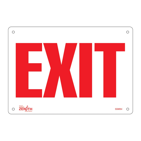 Exit Sign - 10" x 7" - Aluminum - English